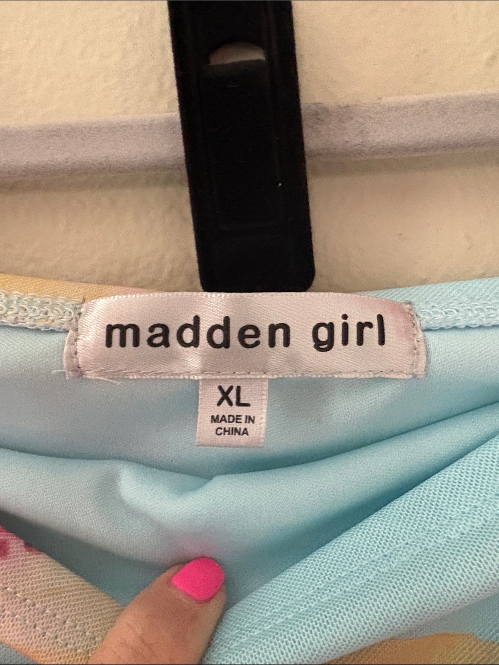 Madden Girl Light Blue Strapless Maxi Dress with Pink & Yellow Floral Print - Picture 3 of 3